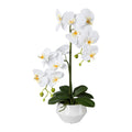Phalaenopsis, 52cm, weiss, Real Touch, in Keramiktopf