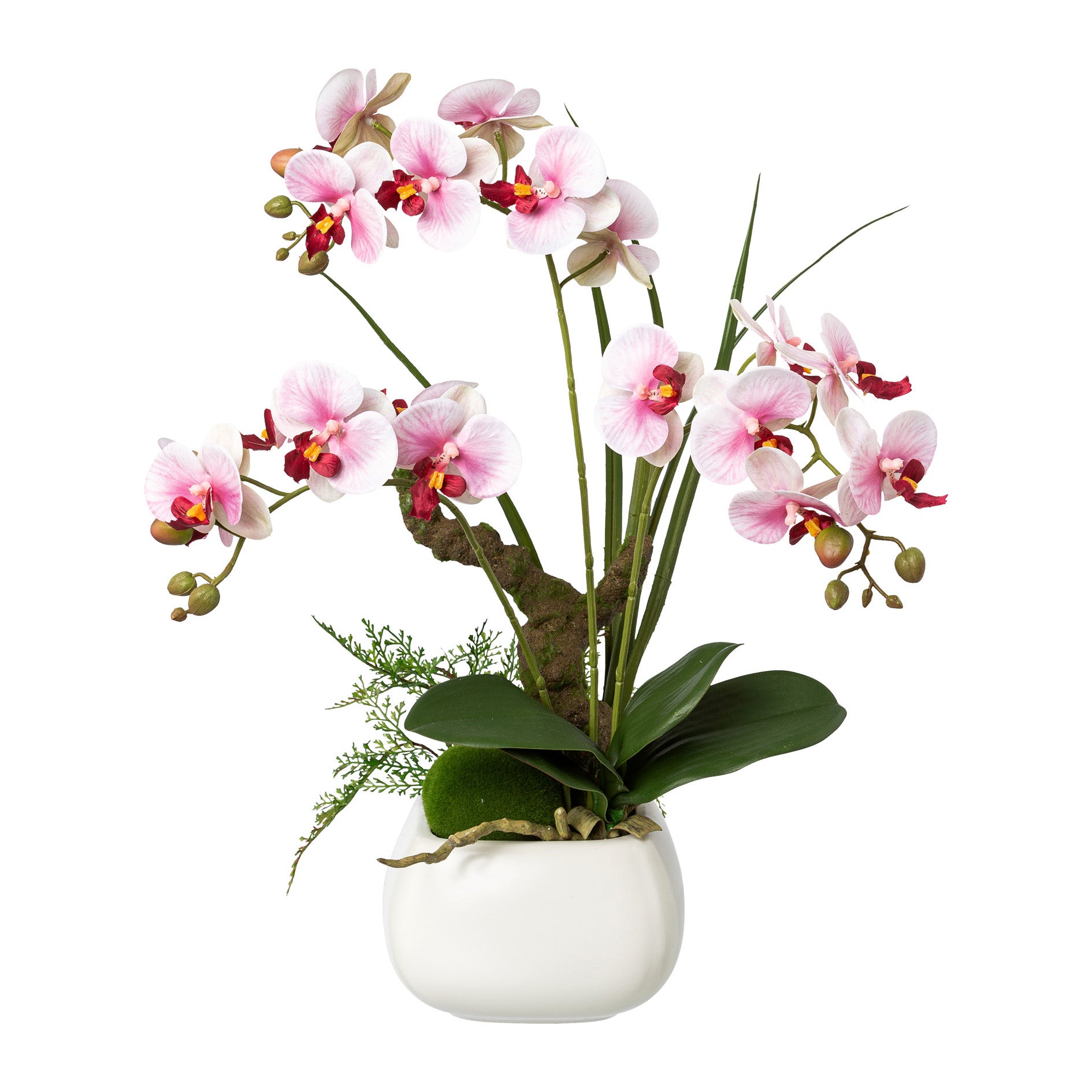 Phalaenopsis, 46cm, lila, Real Touch, im Keramiktopf 14x10cm