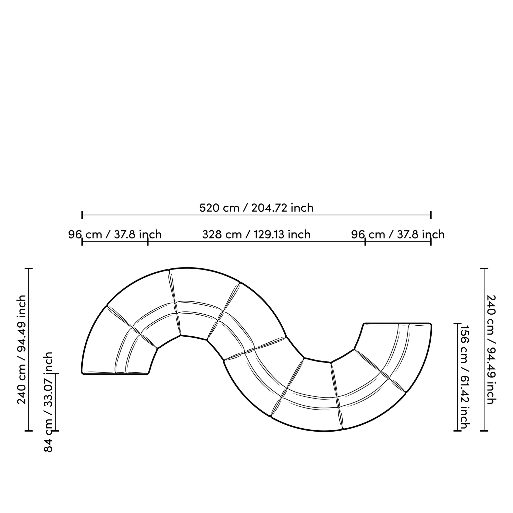 Modulares Sofa Lindau Innenecke