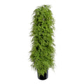 Asparagus pyramidalis ca 120cm, Kunststoff gruen, im Kunststofftopf schwarz 18x17cm, mit Erde