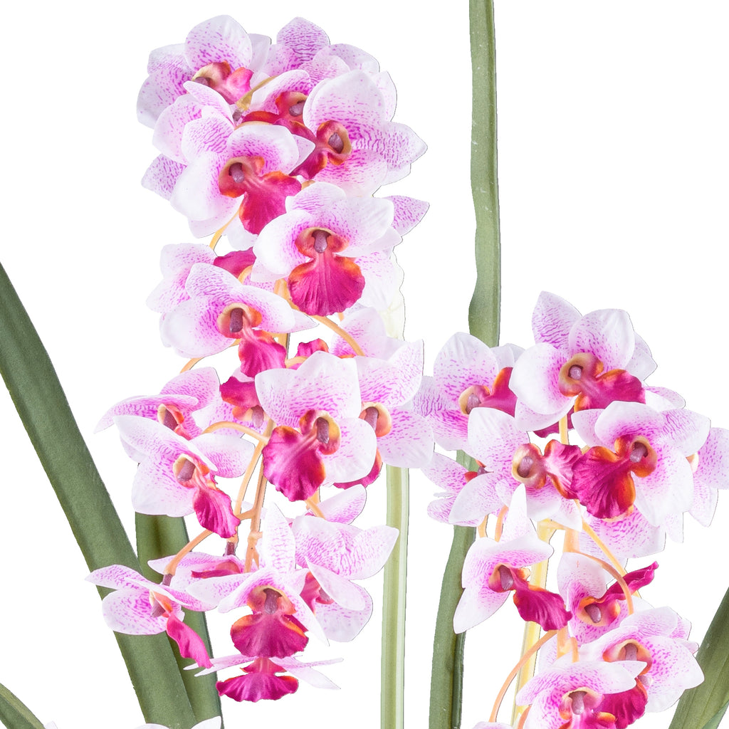 Cymbidie orientalis x3,ca 80cm weisslila, Real Touch im Kunststofftopf 17x15cm