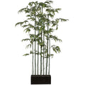 Bambusraumteiler x7, Mix, ca 150cm, Naturstamm, gruen, im Holzkasten 30x14x11cm