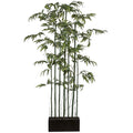 Bambusraumteiler x7, Mix, ca 180cm, Naturstamm, gruen, im Holzkasten 40x16x11cm