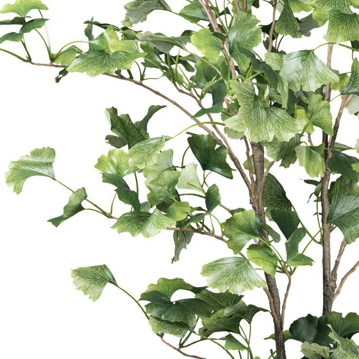 Gingkobaum x 333 Bl. ca 120cm gruen im Kunststofftopf 12x11cm m. Erde, Stamm Kunststoff
