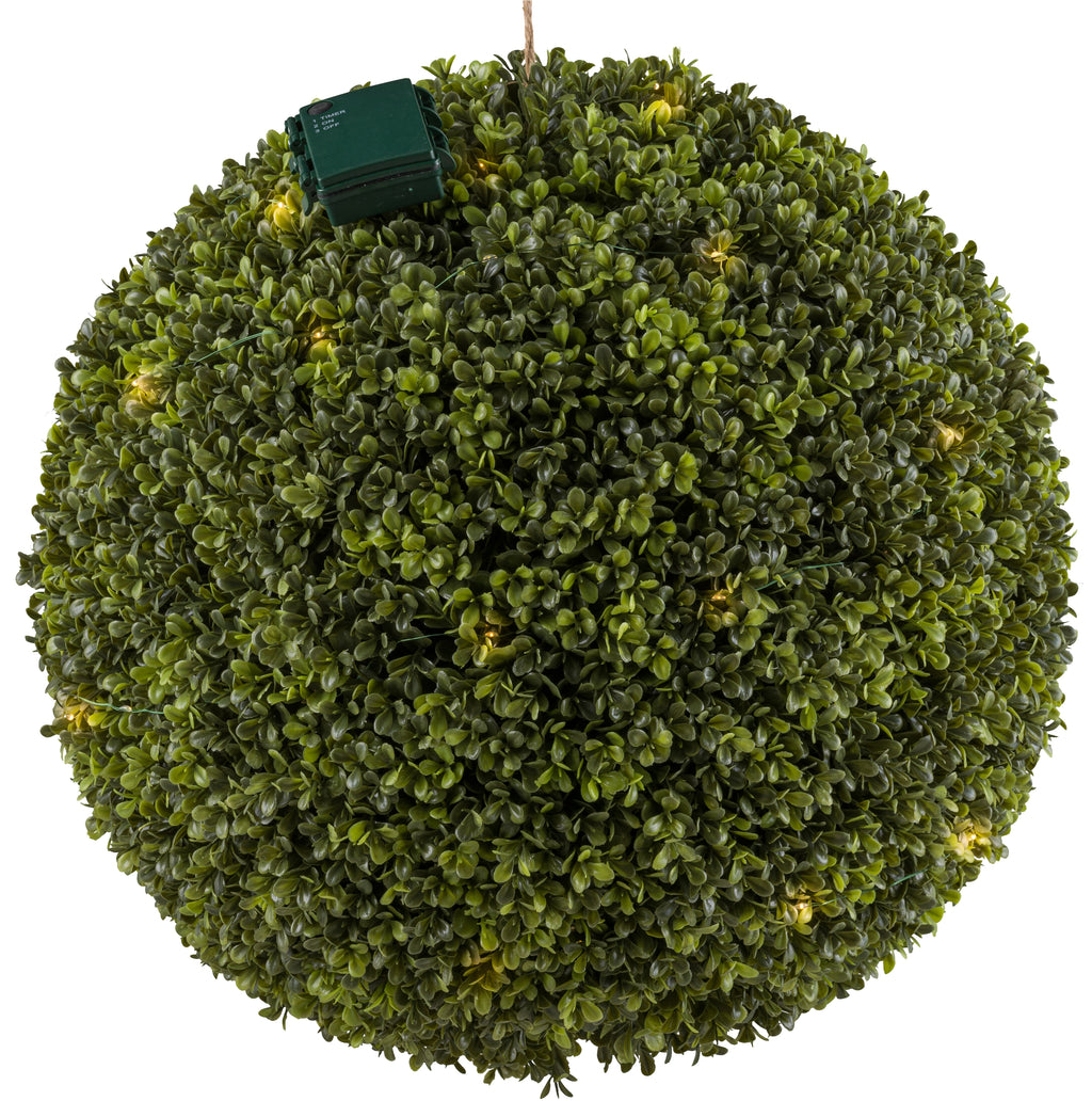 Buchsbaumkugel D45cm 45 LED, Batteriebox fuer 3 AA, 6h Timer, UV-bestaendig