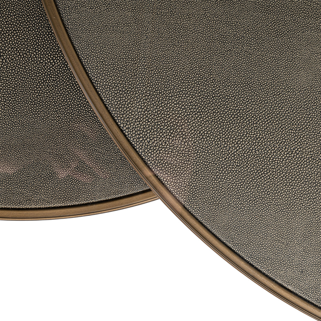 Couchtisch Bloomville brass shagreen incl. glass tops (Set of 2)