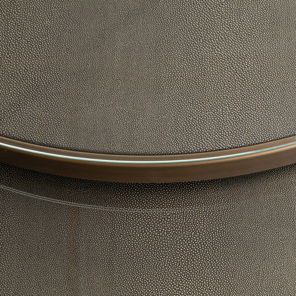 Couchtisch Bloomville brass shagreen incl. glass tops (Set of 2)