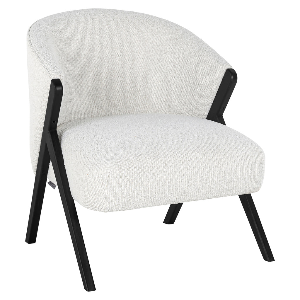 Lounge Stuhl Mia white bouclé