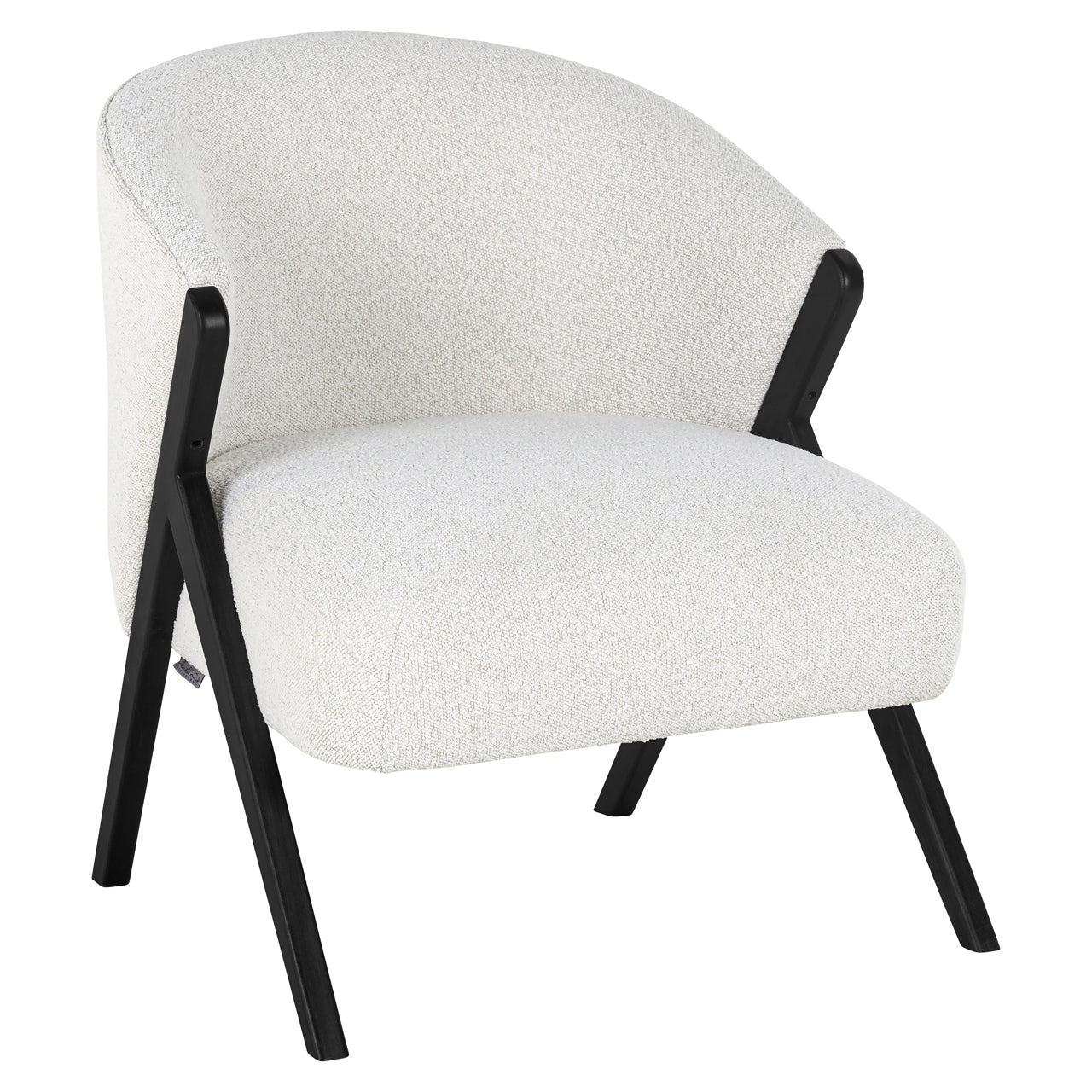 Lounge Stuhl Mia white bouclé