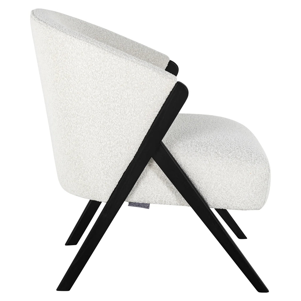 Lounge Stuhl Mia white bouclé