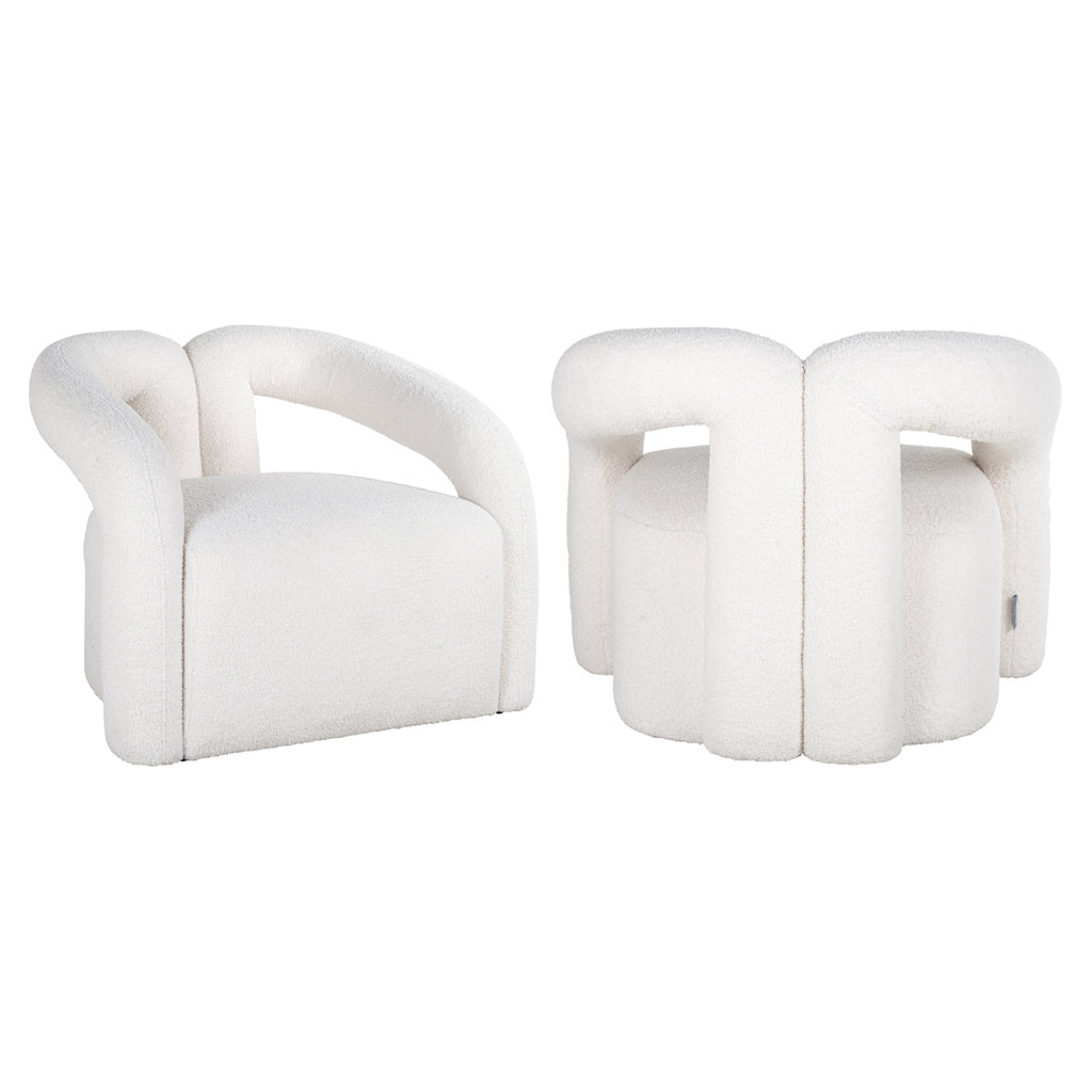 Lounge Stuhl Dana white furry