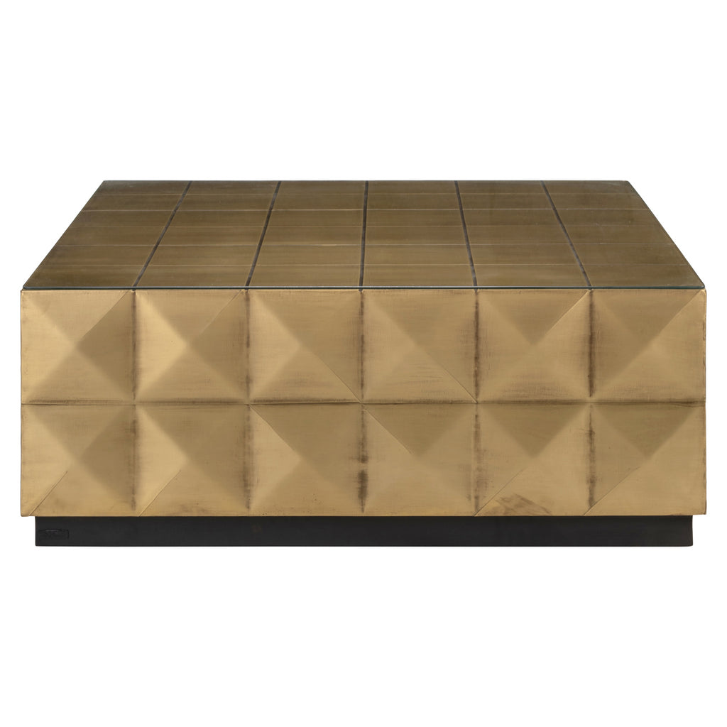 Couchtisch Collada brushed gold incl. glass top