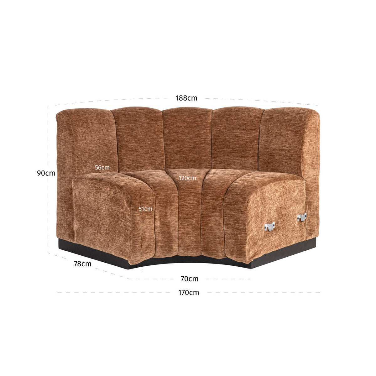 Sitzbank Hillpark customized round corner fire retardant