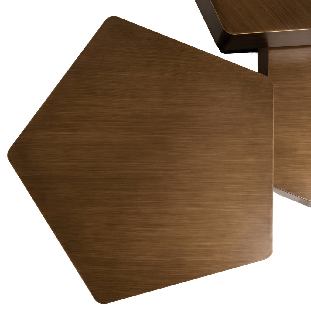 Couchtisch Hexa brushed gold (Set of 3)