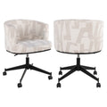 Esszimmerstuhl Rochenne beige graffic swivel on wheels