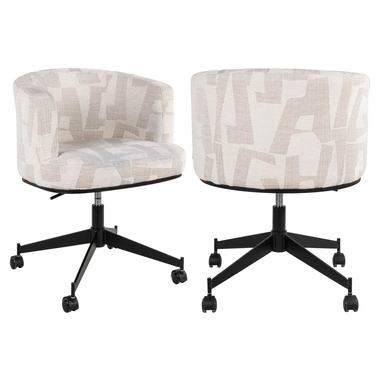 Esszimmerstuhl Rochenne beige graffic swivel on wheels