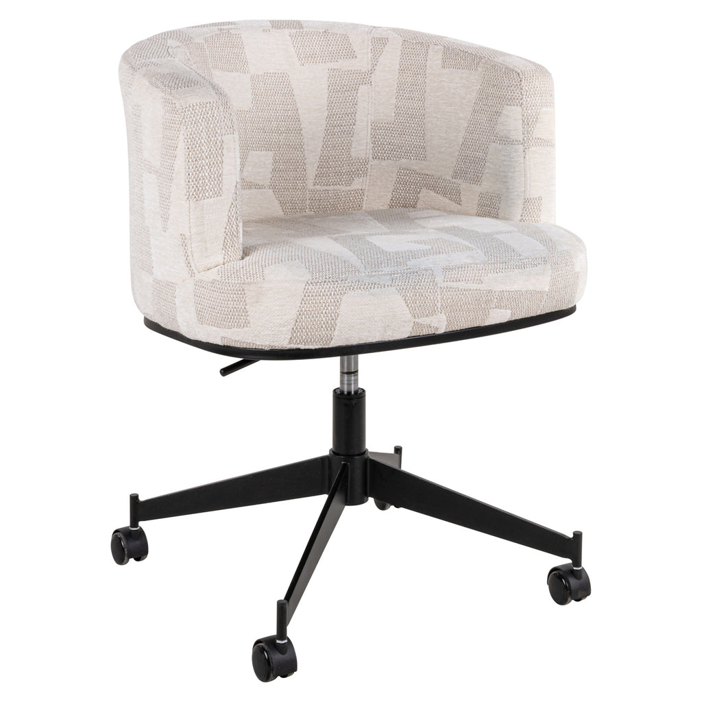 Esszimmerstuhl Rochenne beige graffic swivel on wheels