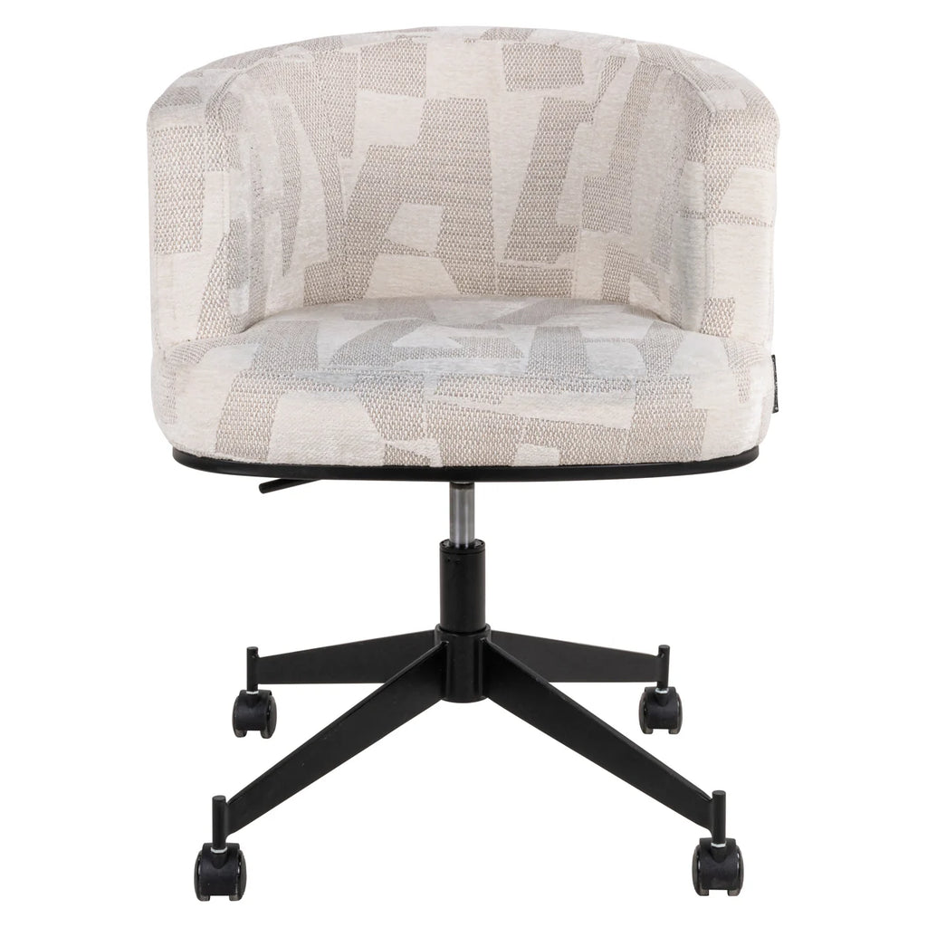 Esszimmerstuhl Rochenne beige graffic swivel on wheels