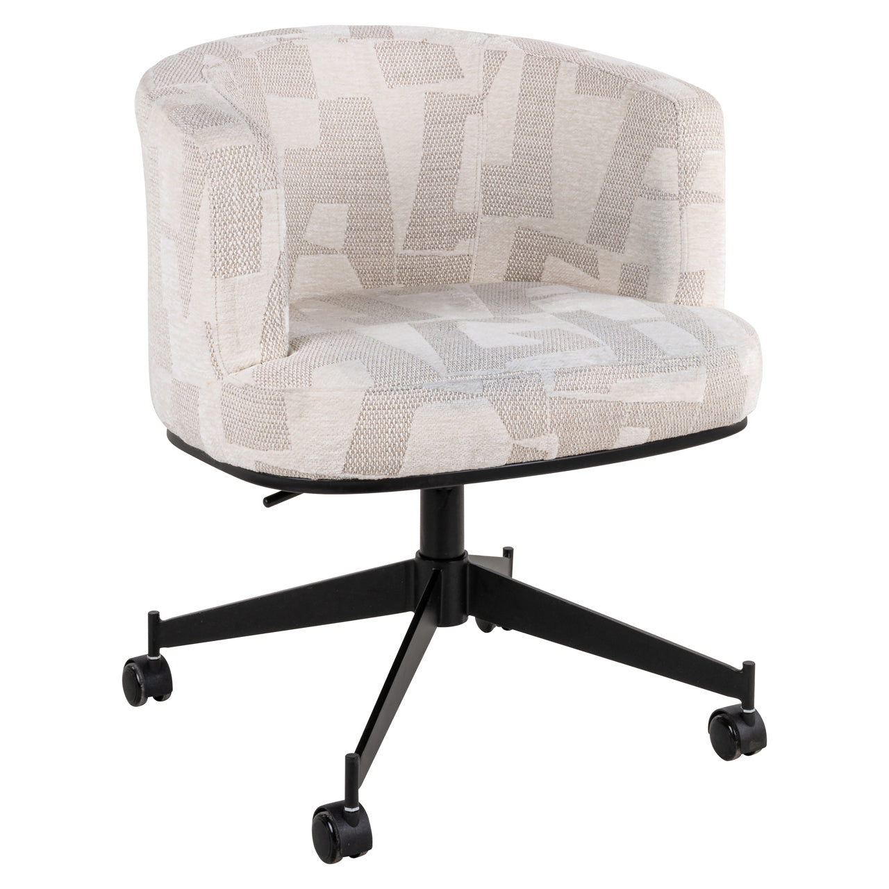 Esszimmerstuhl Rochenne beige graffic swivel on wheels