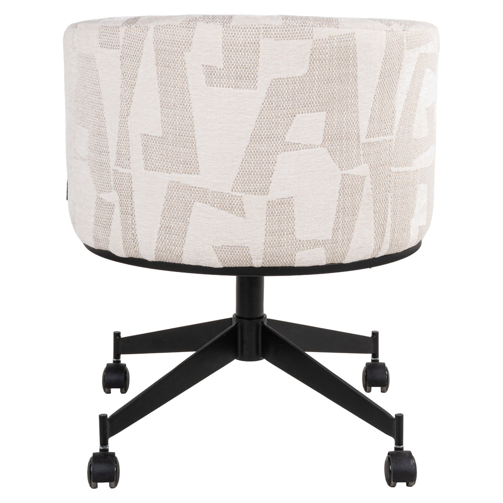 Esszimmerstuhl Rochenne beige graffic swivel on wheels