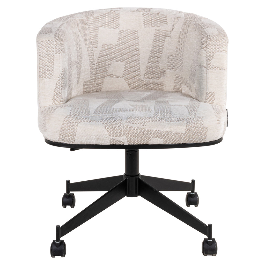 Esszimmerstuhl Rochenne beige graffic swivel on wheels