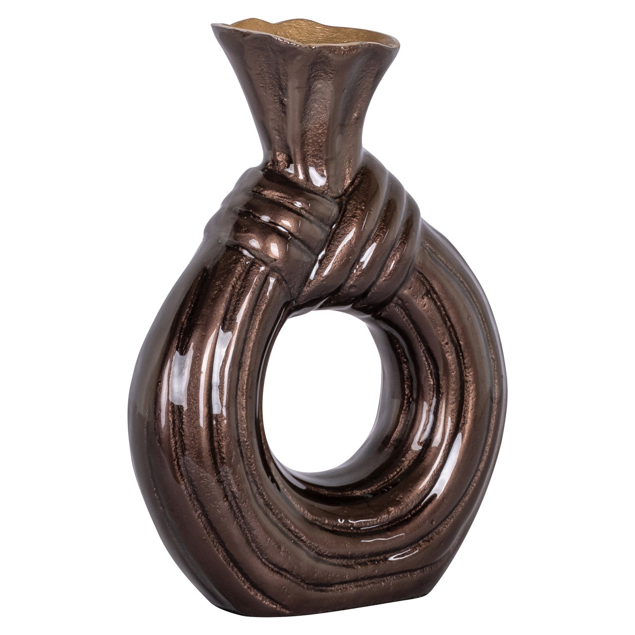 Vase Suen dark brown small