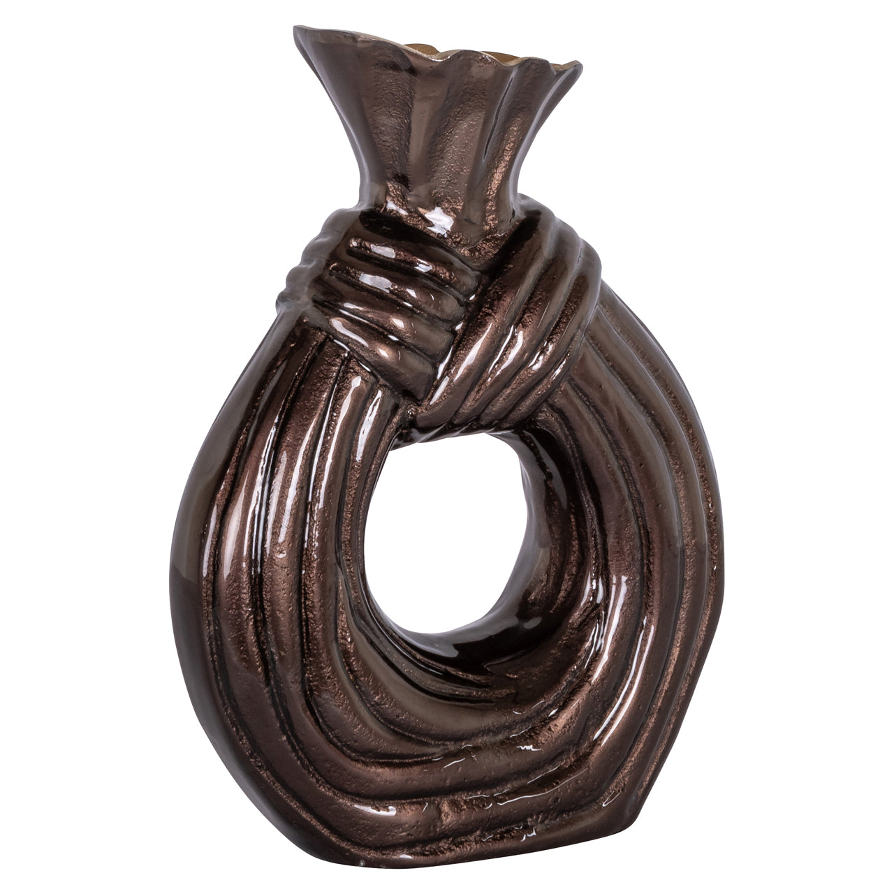 Vase Suen dark brown large