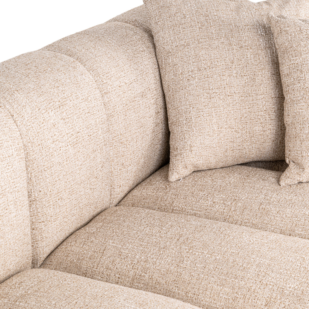 Sofa Novaro cream tweed lounge left fire retardant