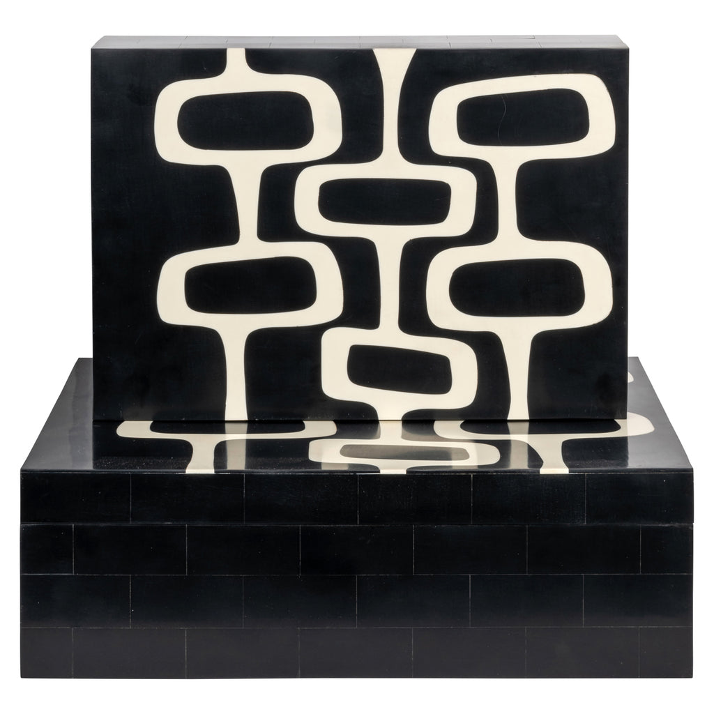 Aufbewahrungsbox Lux black/white (Set of 2)