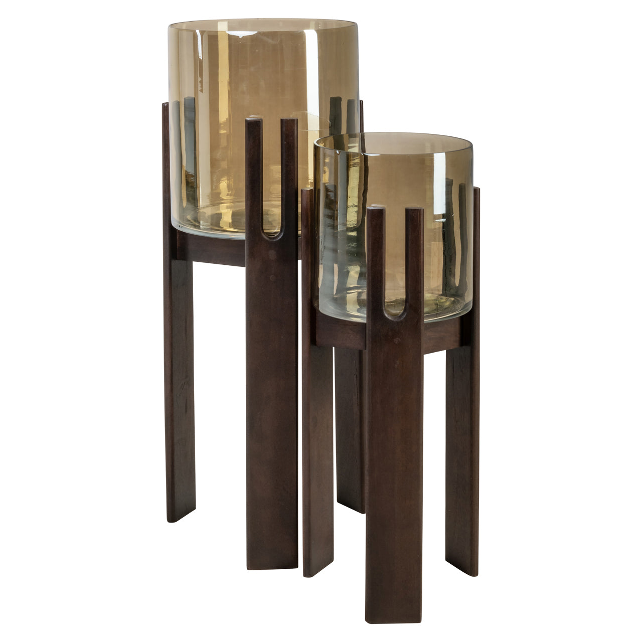 Windlicht Paige walnut small