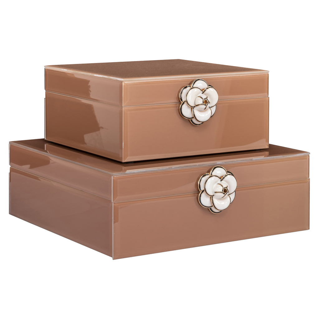 Aufbewahrungsbox Floral brown small