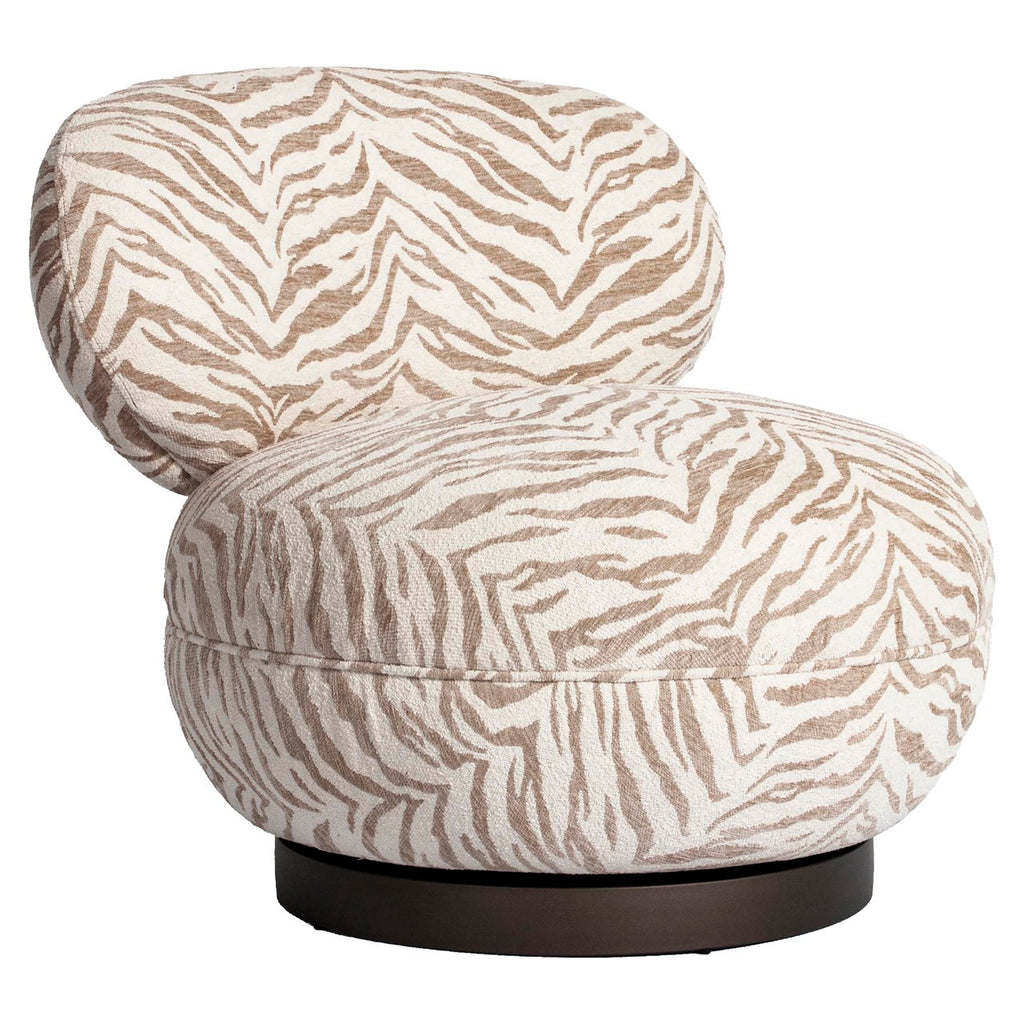 Lounge Stuhl Jace beige tiger swivel