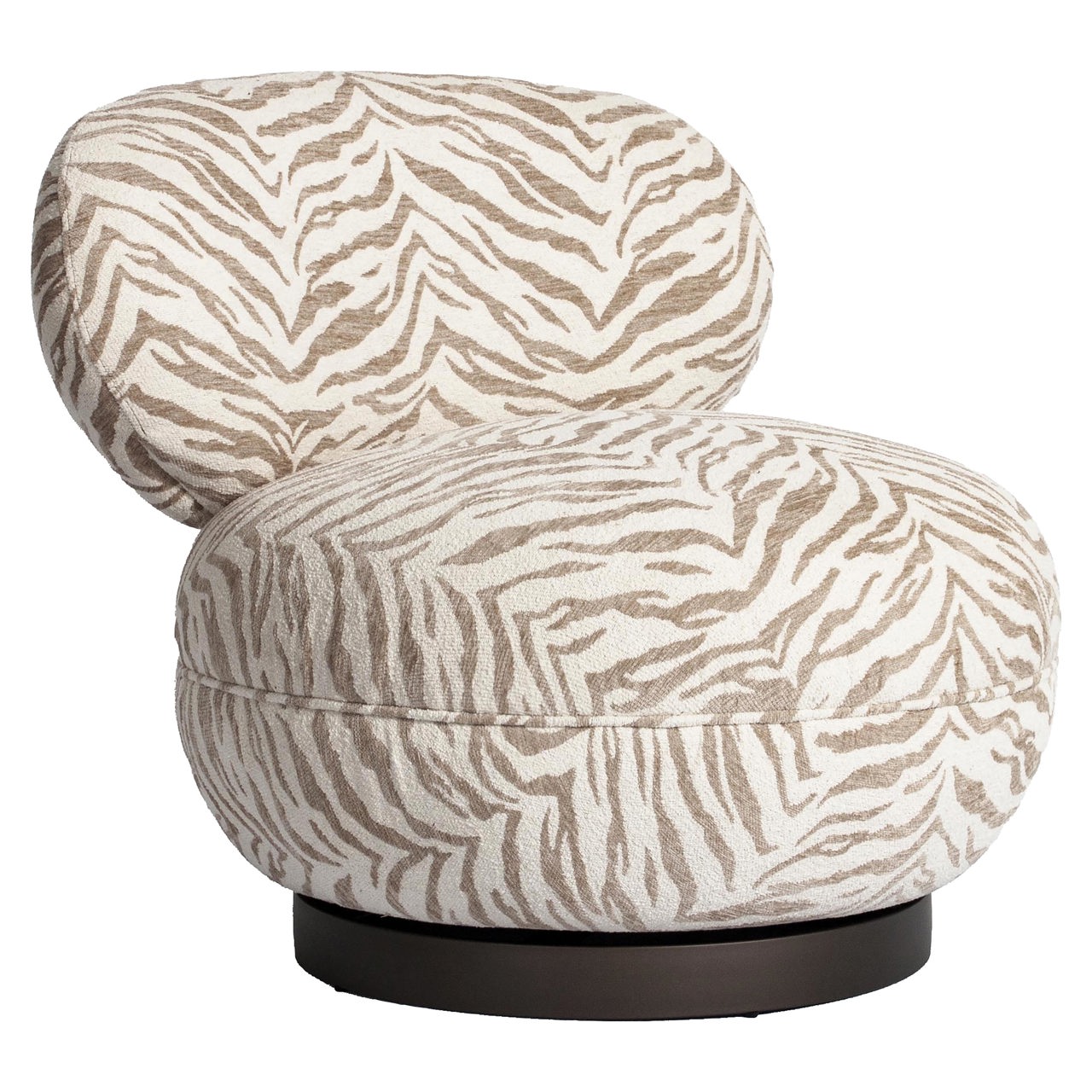 Lounge Stuhl Jace beige tiger swivel
