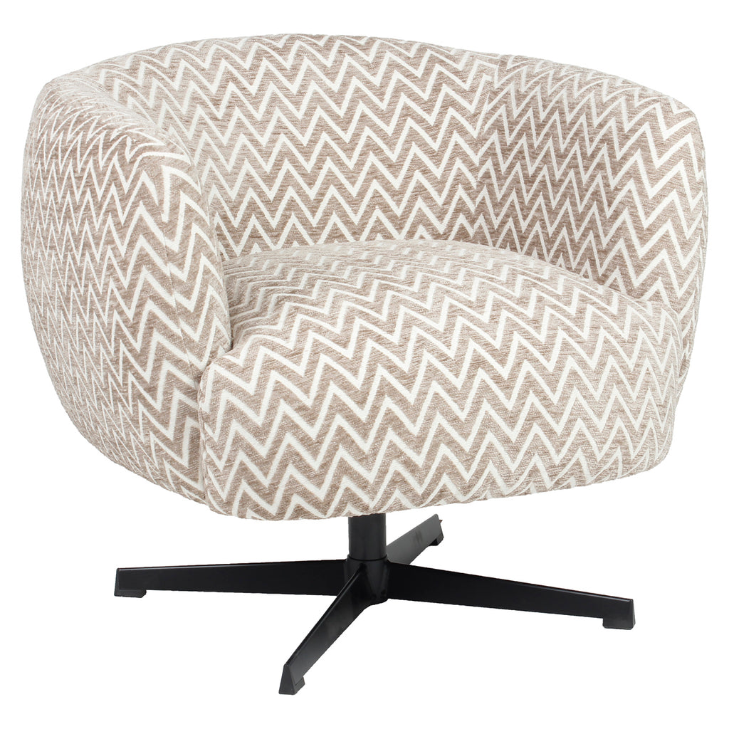 Lounge Stuhl Estelle sand chevron swivel