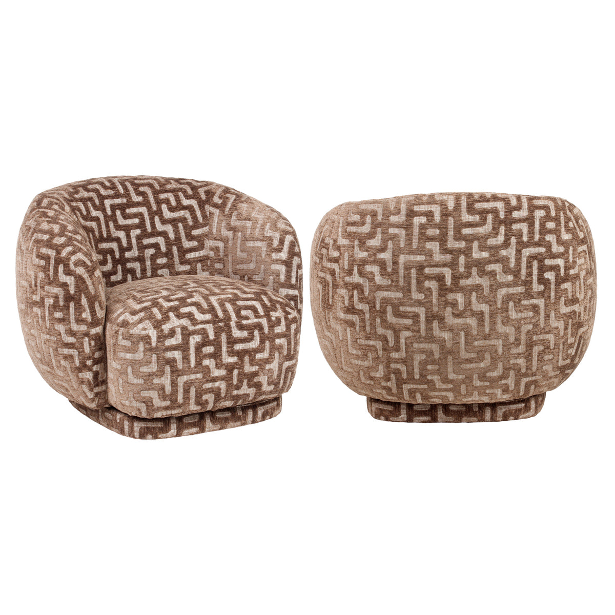 Lounge Stuhl Negreslo brown labyrinth swivel