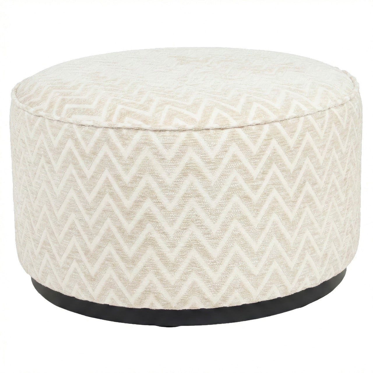 Hocker & Fußbank Lexie beige chevron 70Ø