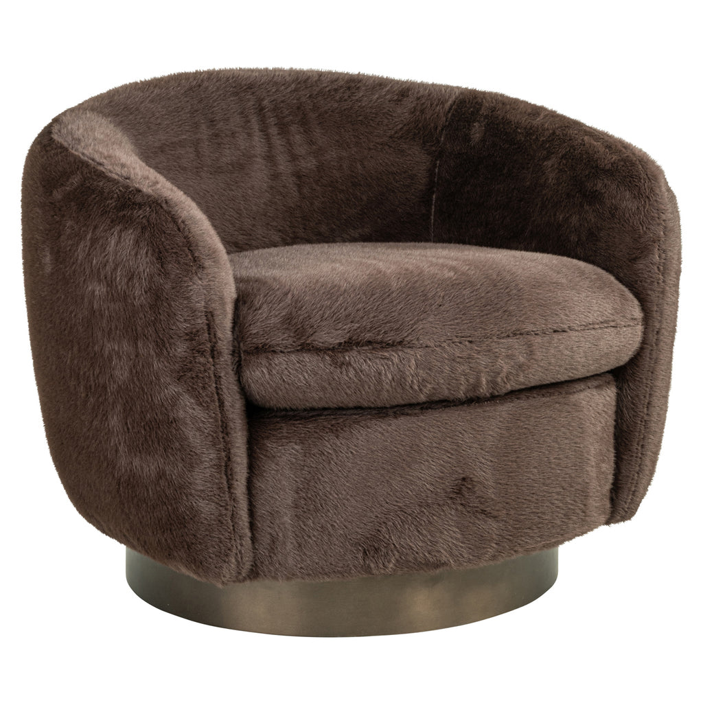 Lounge Stuhl Colmar chocolat fluffy swivel