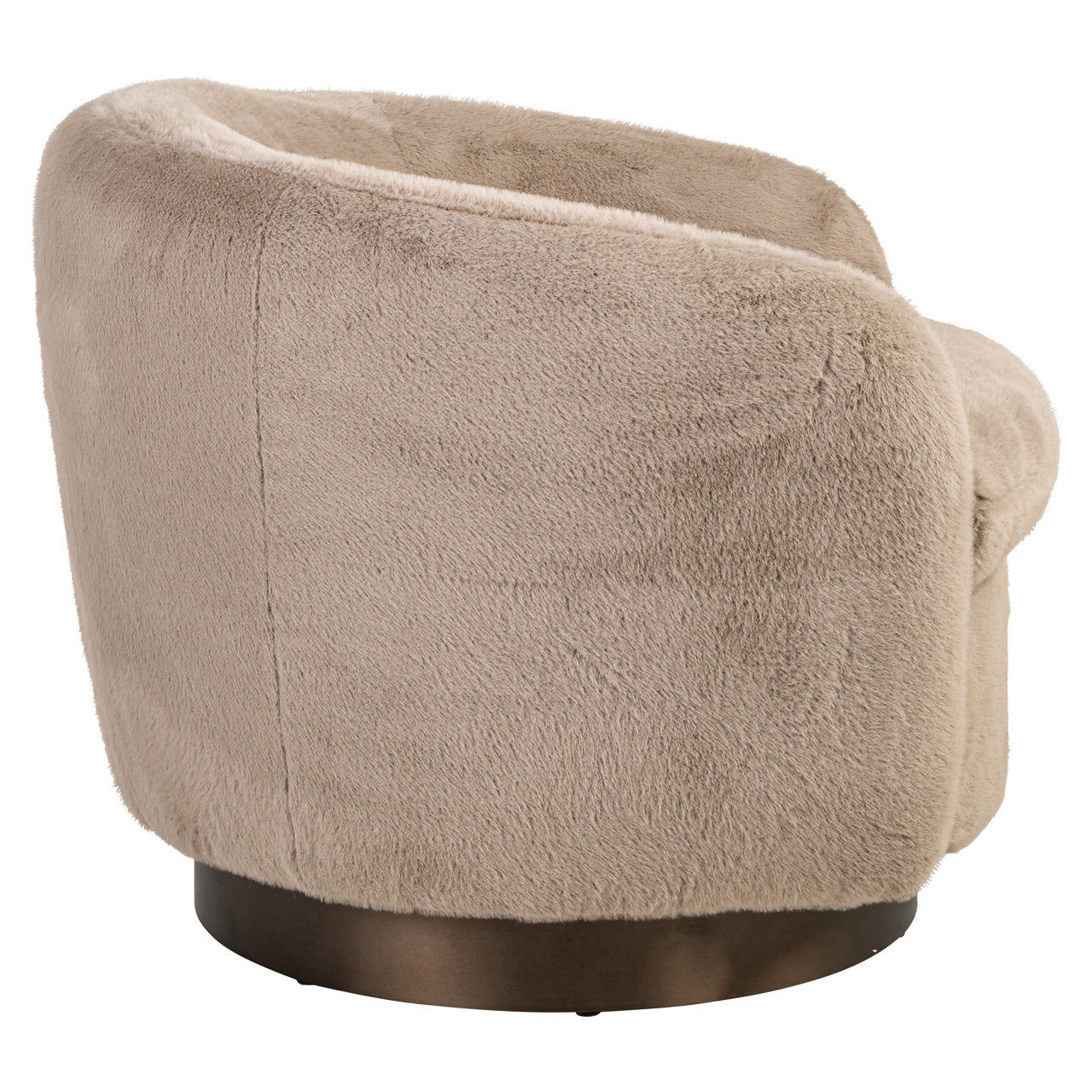 Lounge Stuhl Colmar khaki fluffy swivel
