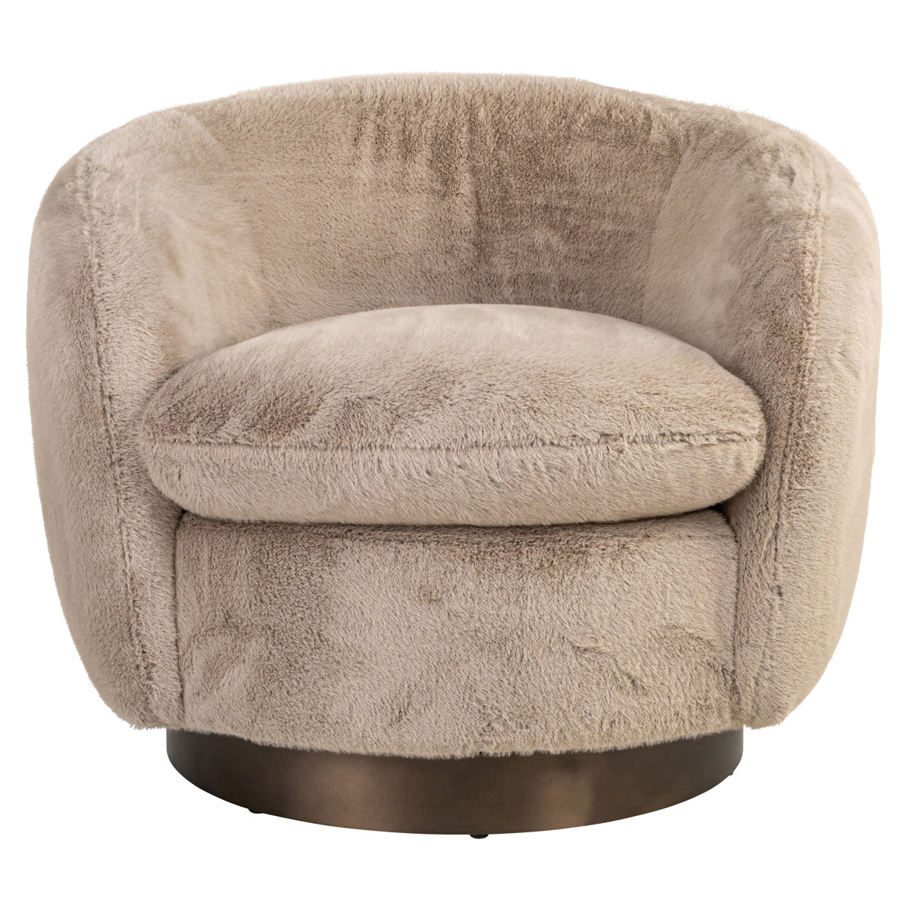 Lounge Stuhl Colmar khaki fluffy swivel