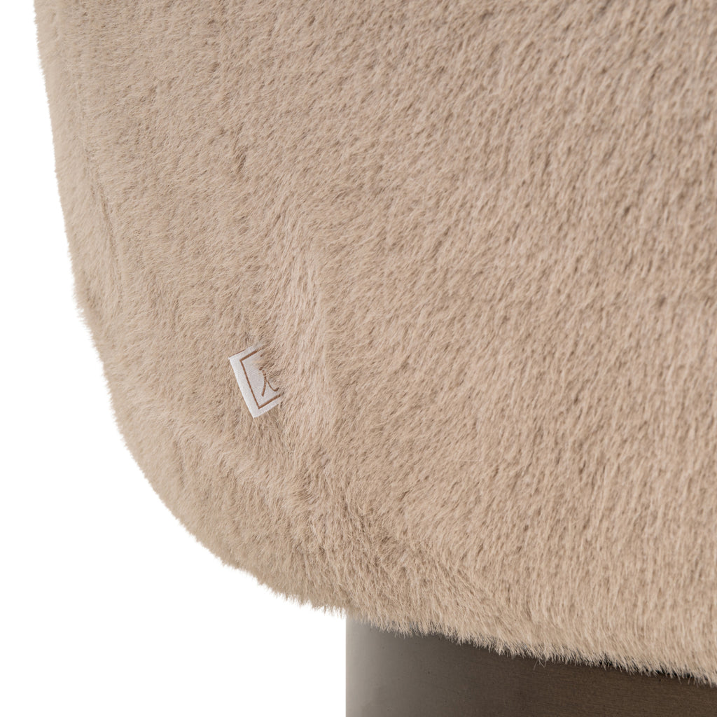 Lounge Stuhl Colmar khaki fluffy swivel
