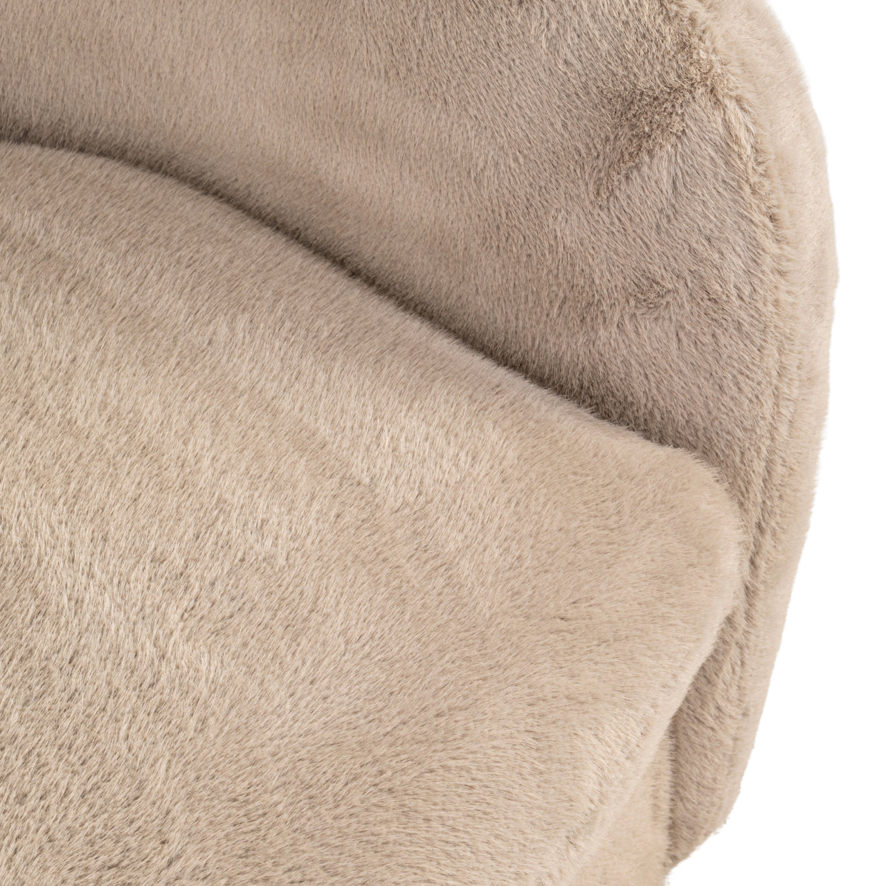 Lounge Stuhl Colmar khaki fluffy swivel