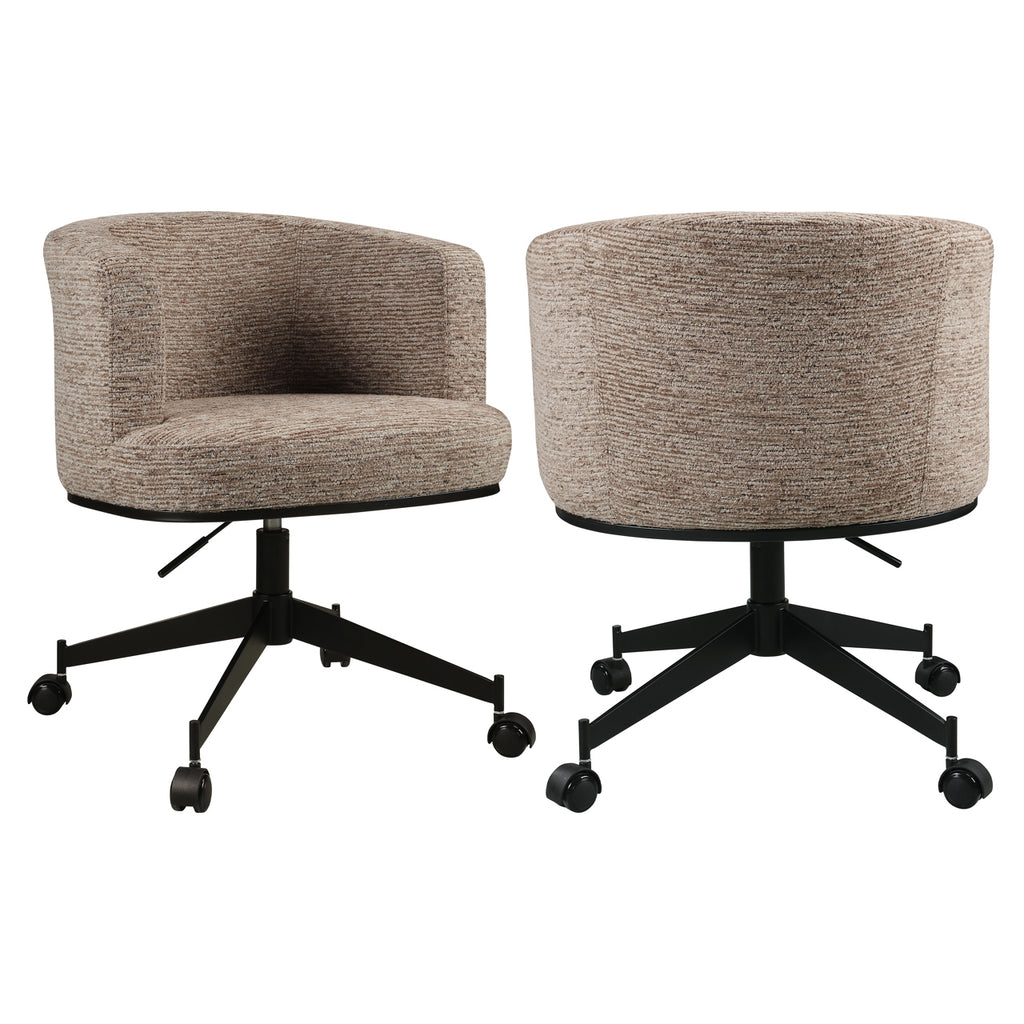 Esszimmerstuhl Rochenne mocca linear swivel on wheels