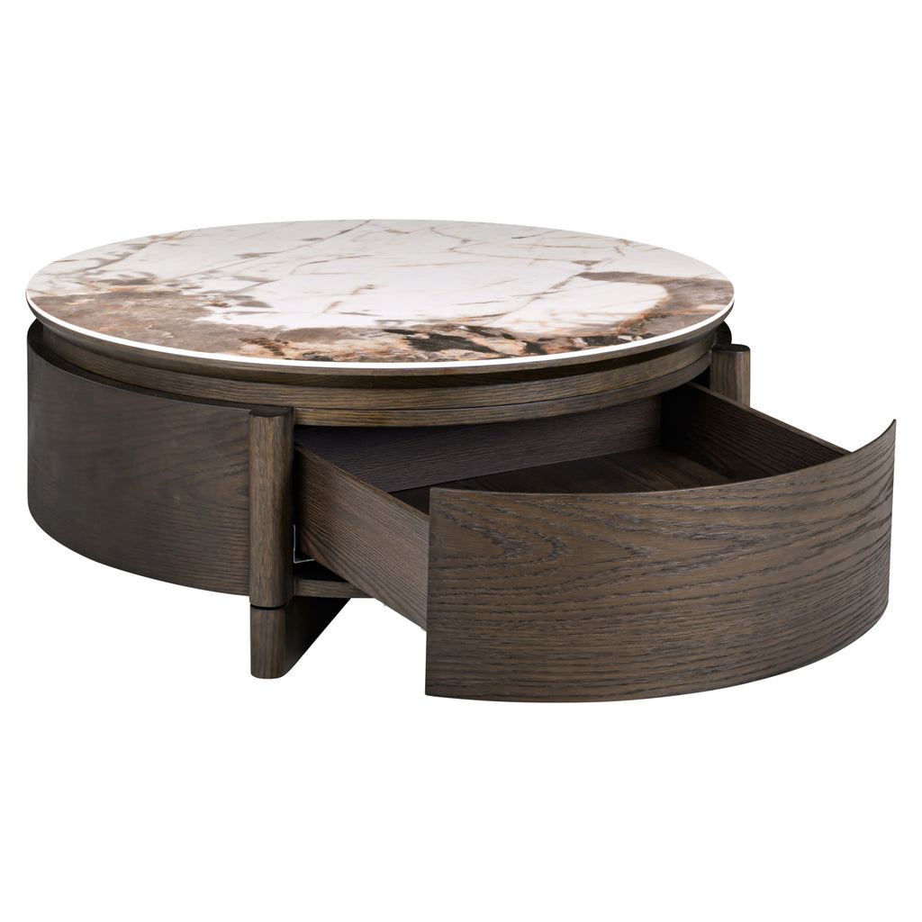 Couchtisch Langford brown 90Ø 1-drawer