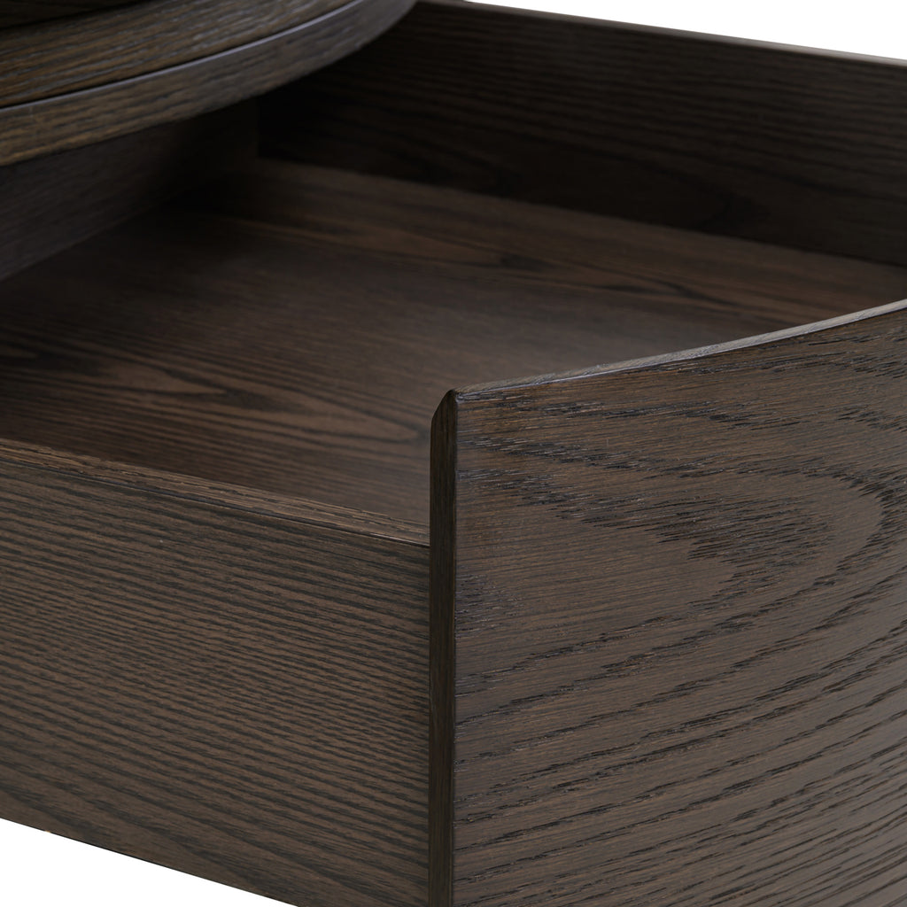 Couchtisch Langford brown 90Ø 1-drawer