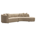 Sofa Romero sand tweed ottoman right fire retardant