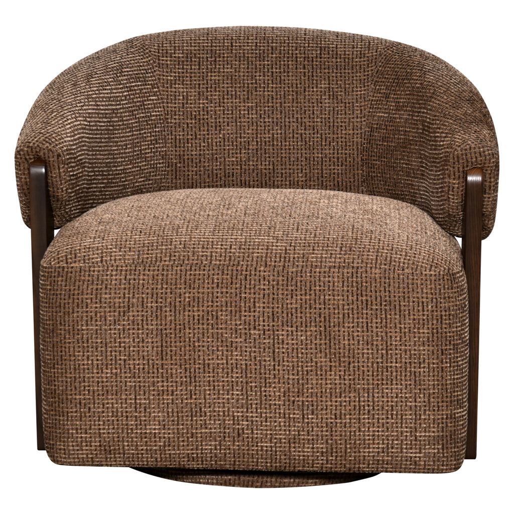 Lounge Stuhl Marina brown blockweave swivel fire retardant