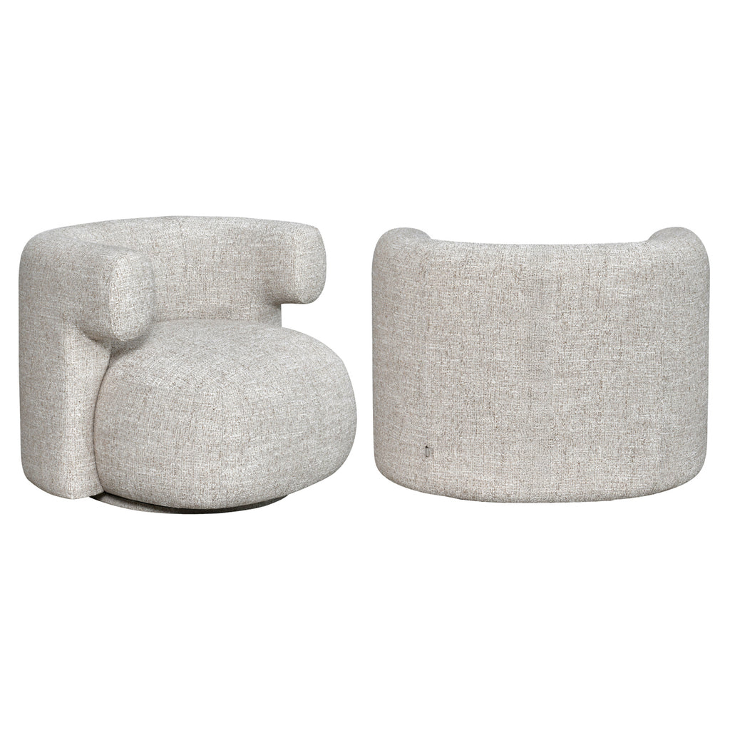 Lounge Stuhl Talley cream tweed swivel