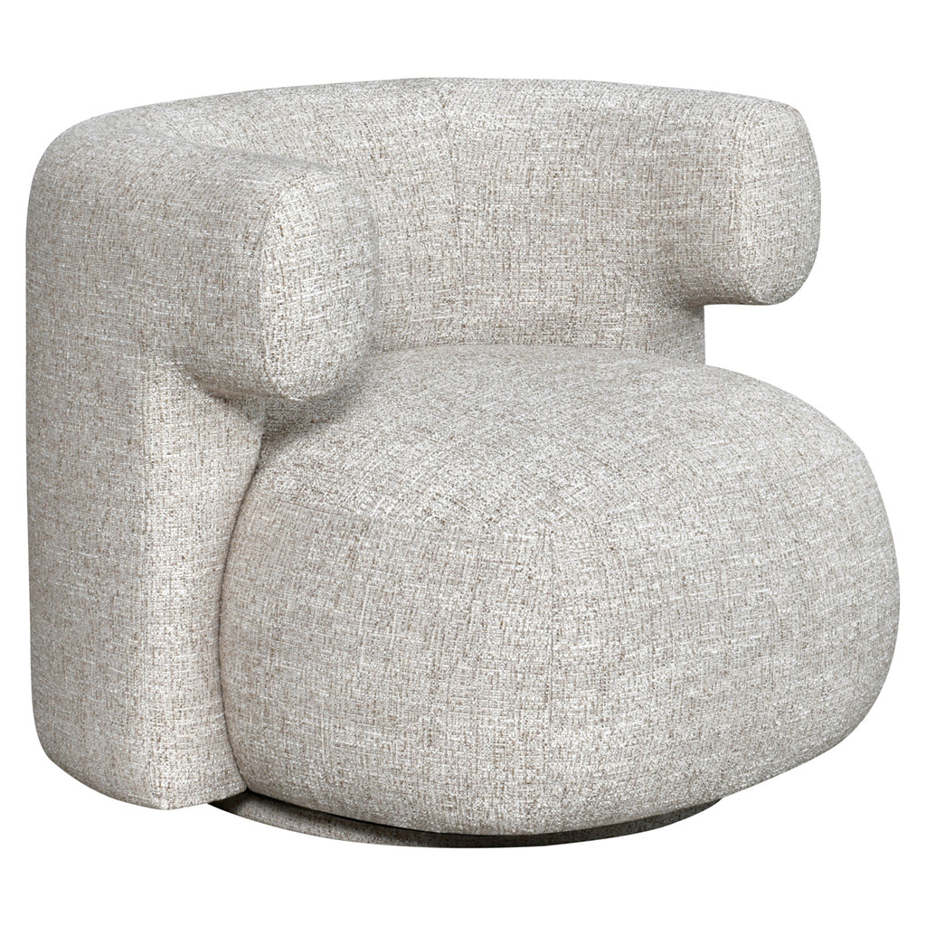 Lounge Stuhl Talley cream tweed swivel