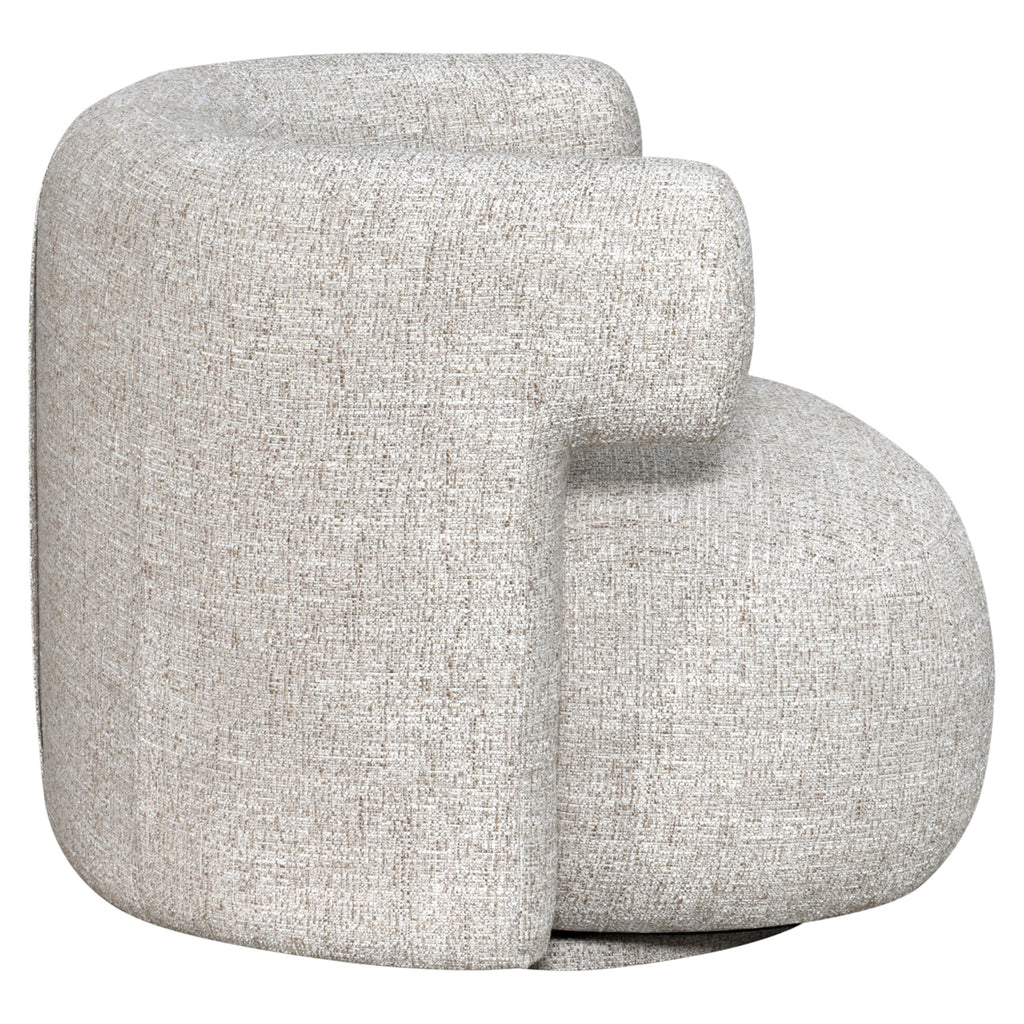 Lounge Stuhl Talley cream tweed swivel