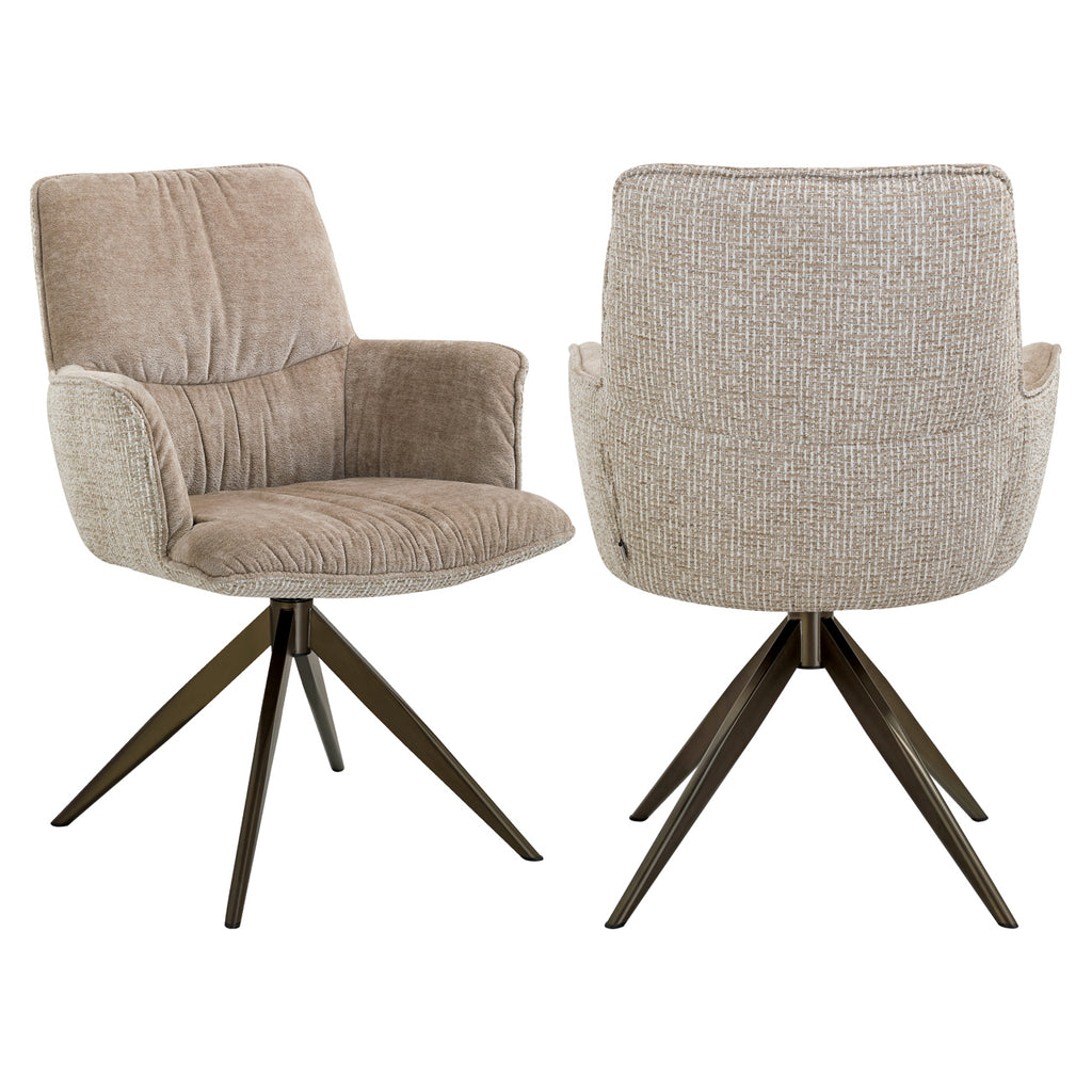 Esszimmerstuhl Chase cream blockweave swivel